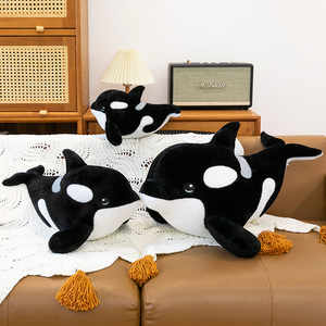 Almohada realista de felpa de <span class=keywords><strong>ballena</strong></span> asesina, juguete de peluche de Orca súper suave para abrazar, decoración del hogar y regalos - Product Image 3