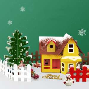 Kit de maison en papier 3D à colorier pour bricolage en gros - Modèle miniature de chalet de campagne 50 pièces pour les activités des enfants à la maison - Product Image 3