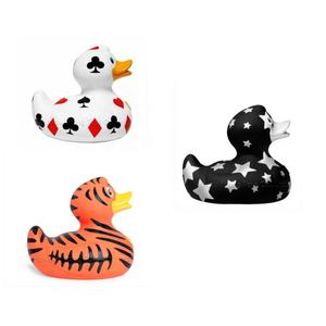 Canard en caoutchouc PVC personnalisé de 8cm Jouets de bain pour enfants Jouets de jeu d'eau avec étoile Poker Tiger Design Cute Hot Saling - Product Image 4