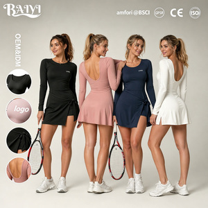 Conjunto de Ropa de Tenis para Mujer, Protección Solar, Manga Larga, Dos Piezas, Anti-Exposición, Talla/Color Personalizados para Práctica de Tenis al Aire Libre - Product Image 1