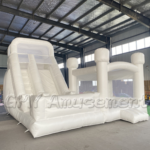 Combo gonfiabile commerciale all'aperto della casa di rimbalzo bianca con il pozzo della palla e lo scivolo gonfiabile dello scivolo d'acqua del castello - Product Image 6