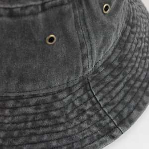 Chapeau seau d'été Fishman personnalisé avec logo brodé multicolore unisexe à la mode en denim - Product Image 3