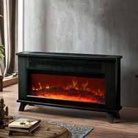 Cheminée électrique 2000W, chauffage autonome en métal, effet de flamme 3D, affichage LED, thermostat réglable pour maison et hôtel
