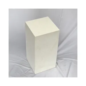 SHIHUI Customized Natural Stone Living Room Furniture Decor Tumbled Crema Santa White Limestone Marble Sofa Plinth Side Table