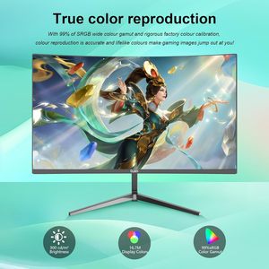 Djiex จอภาพสำหรับเล่นเกม FHD โค้งขนาด24นิ้วความละเอียด1920x1080P 100Hz อัตราการรีเฟรชสัดส่วนภาพ16:9ตามหลักสรีรศาสตร์จอภาพที่บ้านเอียง - Product Image 6
