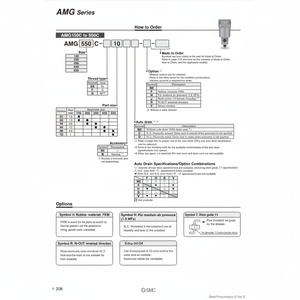 เครื่องกรองอากาศแบบนิวเมติก SMC AMG550C-10BC เครื่องแยกน้ำ - Product Image 1