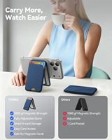 Cartera Magnética Inteligente para Tarjetas de Visita, Compatible con iPhone, Delgada, con MagSafe, de Cuero PU, con Soporte para Teléfono, Protección RFID, para Hombre y Mujer
