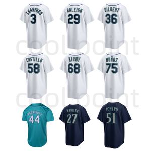 Penjualan terlaris grosir khusus jersey Baseball Amerika untuk pria kaus bisbol Amerika pria #51 Suzuki - Product Image 1