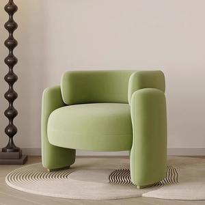 <b>Cream</b> Colored Single <b>Sofa</b> Chair Simple Reception Table And Chair <b>Set</b> For Living Room Trendy Creative Design - Product Image 3