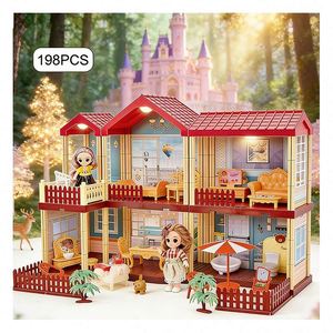 Maison de poupée en plastique DIY de grande taille pour enfants, avec meubles et accessoires, manoir de jeu d'imitation, cadeau pour enfants - Product Image 2