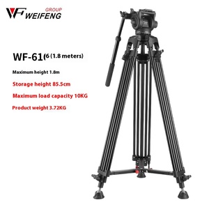 Weifeng 616 trépied d'appareil photo reflex professionnel 1.8 m Support de caméra de photographie amortissement hydraulique <span class=keywords><strong>PTZ</strong></span> adapté pour <span class=keywords><strong>Canon</strong></span> Sony Nikon - Product Image 2