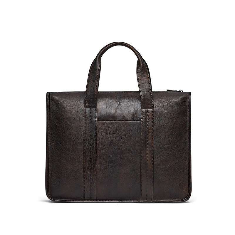 Men’s Genuine Leather Business Briefcase – Premium Retro Laptop & Office Bag with OEM Options - View 2