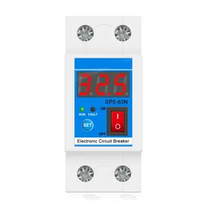 Auto Reset Relay Control 2-Year Warranty High Quality DIN Rail Mount 2p 63A Electronic Circuit Breaker for Generator Overload Cu