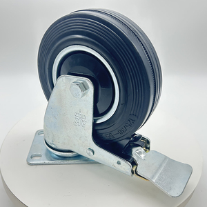 VIMA 5 Inch Rubber <b>Wheels</b> Ball Bearing 120kg Swivel Castor Industrial Trolley Cabinet Medium Duty Caster - Product Image 4