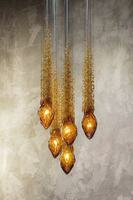 Luminaire suspendu en ambre Firelux personnalisé, de luxe, haut de gamme, pour salon de villa, escalier