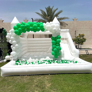 Castillo Inflable Comercial de PVC para Fiestas y Bodas al Aire Libre, Color Blanco, con Tobogán, Capacidad de 600 kg, en Venta - Product Image 2