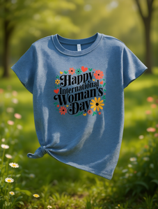 T-shirt per la festa internazionale della donna, da donna, a maniche corte, girocollo, stampata, floreale, vintage, casual, primaverile, in cotone - Product Image 2