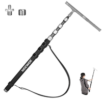 NEEWER MS 300C Perche télescopique en fibre de carbone pour micro, 9,8 pi (300 cm), 5 sections, avec adaptateurs à vis, sangles de câble, sangle d'épaule et sac