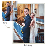 Peinture à l'huile personnalisée de portrait de couple à partir de photo, peinte à la main, toile réaliste, art mural pour cadeau d'anniversaire de mariage