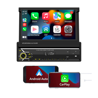 Radio Universal de un Solo DIN con Pantalla Táctil, Reproductor MP5 para Auto, Carplay y Android Auto, Reproductor de DVD para Auto de 1 DIN y 7 Pulgadas