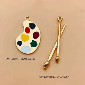 DIYユニークジュエリー卸売亜鉛合金金メッキエナメルマジックペンペンダントパレット - Product Image 2