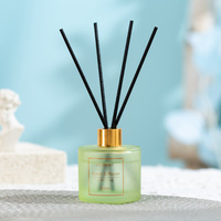 Diffuseur à roseaux de luxe en verre 50 ml, sans flamme, sans alcool, écologique, sans BPA, artisanal, pour huiles essentielles d'aromathérapie, autonomie 2 mois