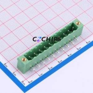 DB2ERM-5.0-10P-GN Plug-in Terminal Block Through hole,P=5mm Connector Board-to-Board / Socket - Closed Screw Fixing 1x10P 5mm - Product Image 1