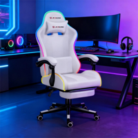 Chaise de jeu d'ordinateur de course moderne de nouveau design avec des lumières LED RVB en cuir synthétique