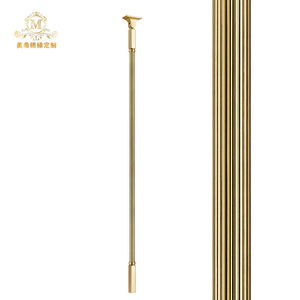 Barandillas y Pasamanos Modernos de Lujo Chapados en Oro - Material Personalizado de Cobre-Aluminio para Villas / Hoteles / Clubes - Product Image 1