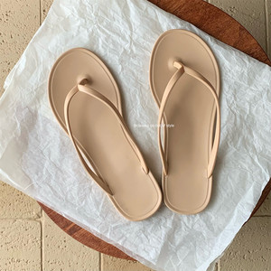 XIXITIAO Sandalias Planas de Cristal Minimalistas Estilo Coreano, Chanclas de <span class=keywords><strong>Playa</strong></span> Antideslizantes, Elegantes Chanclas de Dedo para Mujer - Product Image 5