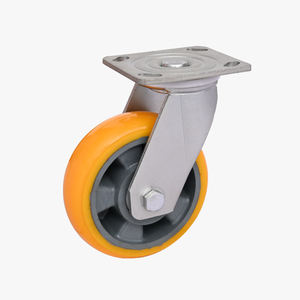 Zwaar uitgevoerd voor <span class=keywords><strong>trolley</strong></span> Beugel voor hoge belasting Slagvast aluminium kern PU-polyurethaan Universele zwenkwielen Slijtvaste rem - Product Image 3