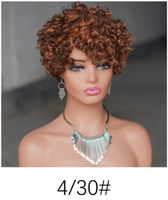 Vente en gros court 100% cheveux humains perruque Pixie pour les femmes Blonde Water Wave Bob couleurs de cheveux mélangées disponibles