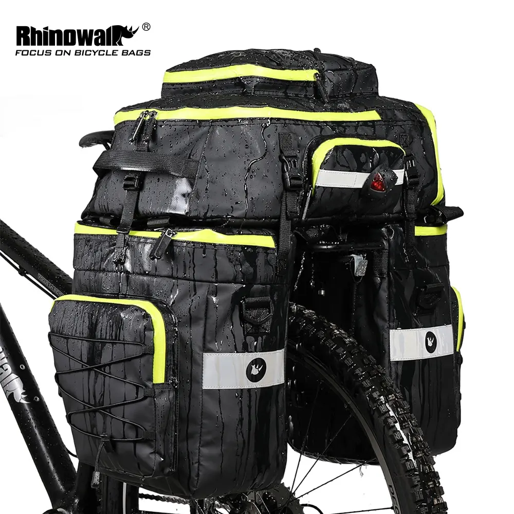 Rhinowalk Bike Pannier Bag Waterproof Bicycle Transport 3 in 1 Bike Packing for Adventure Travel Ebike Road Bike