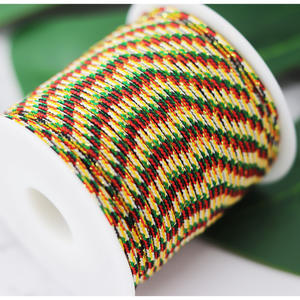 2022 filo di giada A100m B 60m C 30m D 20m braccialetto di corda intrecciata a mano a cinque colori filo d'oro multicolore nodo cinese - Product Image 4