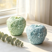 Moule à bougie en silicone flexible populaire en forme de pomme de Noël, sans BPA, sûr et réutilisable pour la fabrication de bougies DIY, la décoration de Noël à la maison et les créations artisanales