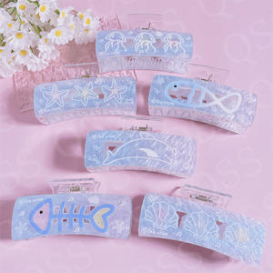 Dream Ocean High-End Plastic Shark Clip Horquilla de calidad de verano para niñas Sweet Back Accesorios para el cabello - Product Image 5