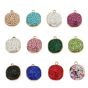 Pendentif carré en acier inoxydable avec strass, mosaïque colorée pour la fabrication de colliers, accessoire de bijoux DIY - Product Image 5