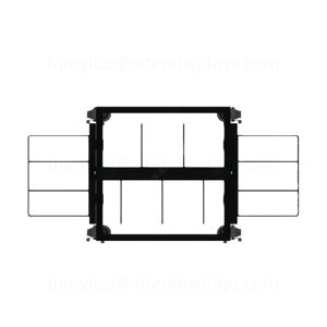 Étagères de sol en métal avec roulettes, panneaux latéraux en treillis métallique et crochets pour l'affichage de vêtements, chaussettes, accessoires vestimentaires en magasin de détail - Product Image 5