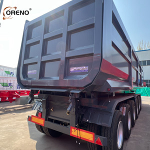 รถพ่วงกึ่งพ่วงไฮดรอลิกแบบเทข้าง/เทท้าย ยี่ห้อ China <span class=keywords><strong>ORENO</strong></span> ขนาด 20-25 ตัน 3 เพลา บรรทุกเหล็ก - Product Image 2