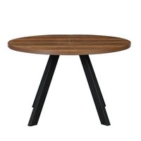 Table à manger extensible en MDF mélaminé avec pieds en métal texturé noir, haute capacité de charge, fabricant en gros