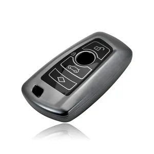 Metallic Grey \ New Custom TPU Car Key Protection Cover For BMW 3 Series 5 Series X5 X6 Matte Bronze Soft Key Case Holder