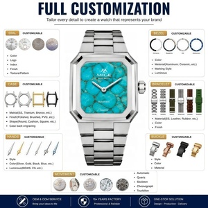 Montre mécanique minimaliste en acier inoxydable 316L, fabricant OEM, cadran turquoise, montre de luxe pour Seiko NH05 - Product Image 2