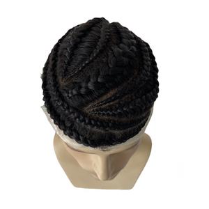 <span class=keywords><strong>Cabello</strong></span> humano virgen Postizos 1B Black Cornrow <span class=keywords><strong>Trenzas</strong></span> Tupé 8x10 Encaje central <span class=keywords><strong>con</strong></span> unidad AUS de perímetro de PU <span class=keywords><strong>para</strong></span> <span class=keywords><strong>hombres</strong></span> negros - Product Image 5