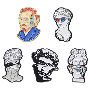 Statua Face Pins Art personaggi astratti spille ritratto classico greco spilla distintivo accessori gioielli retrò Vintage Pin