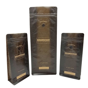 Kraft Paper Tea Coffee Bags Zipper Stand Up Pouch Matte 250G 500G 1Kg Coffee Bean Bag With Valve