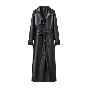 Trench-coat pour femme veste à revers long automne hiver nouveau style vêtements d'extérieur longs avec <span class=keywords><strong>ceinture</strong></span> - Product Image 6