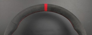 Volant personnalisé en cuir et fibre de carbone à 3 branches avec ligne d'accentuation rouge pour la <span class=keywords><strong>s</strong></span>érie <span class=keywords><strong>Audi</strong></span> - Product Image 2