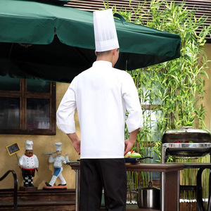 <b>Chef</b> Uniforms White Long Sleeve Double Breasted Horseshoe Sleeve For Restaurant Kitchen Work Wear Men Women - Product Image 3