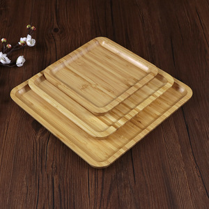 Square Bamboo <b>Tray</b> Set For Home Tea Food Serving Japanese Style Natural Wood Platter - Product Image 2