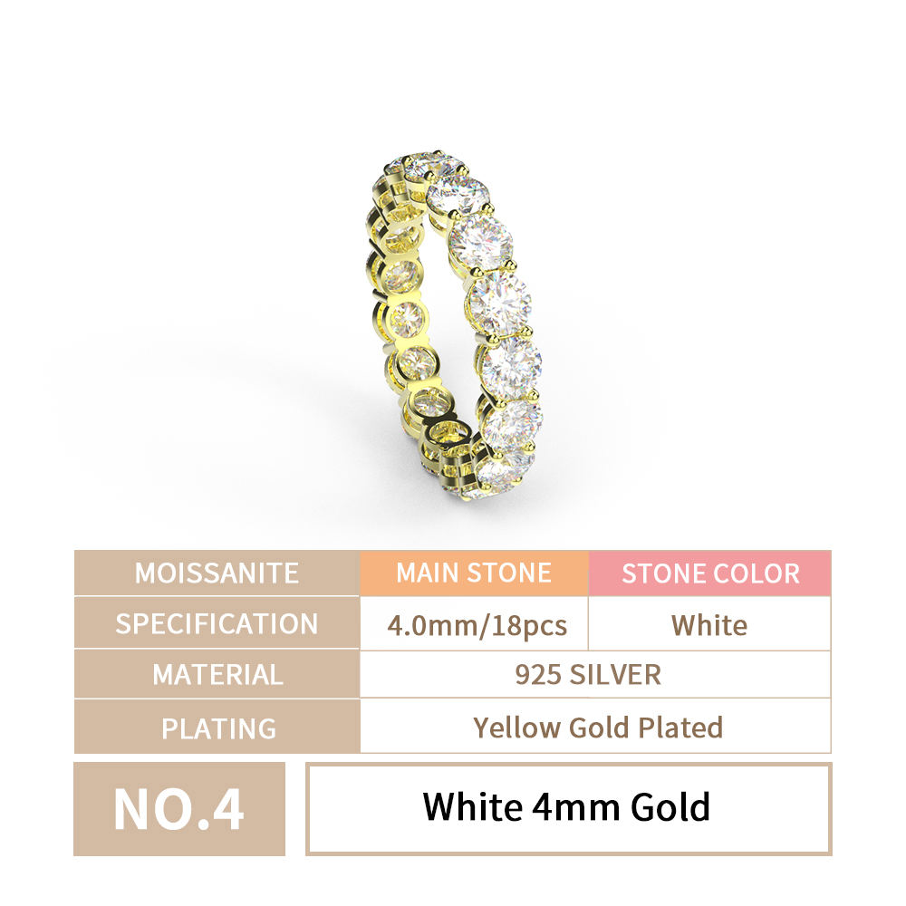 White 4mm Gold
